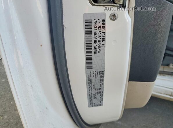 2C4RC1BG1LR275238 2020 CHRYSLER PACIFICA White Вид наклейки з VIN-кодом