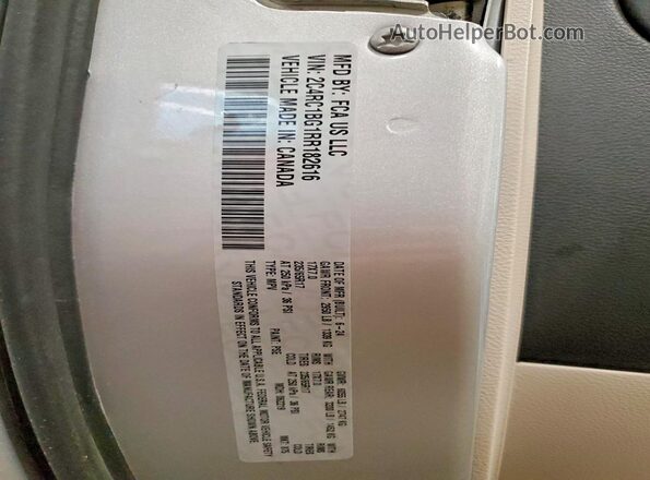2C4RC1BG1RR182616 2024 CHRYSLER PACIFICA Silver VIN կոդի պիտակի տեսք
