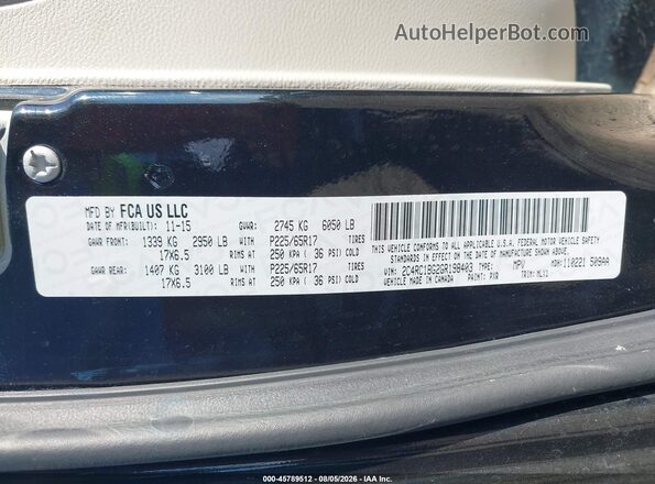 2C4RC1BG2GR198403 2016 CHRYSLER TOWN & COUNTRY Black Widok komory silnika