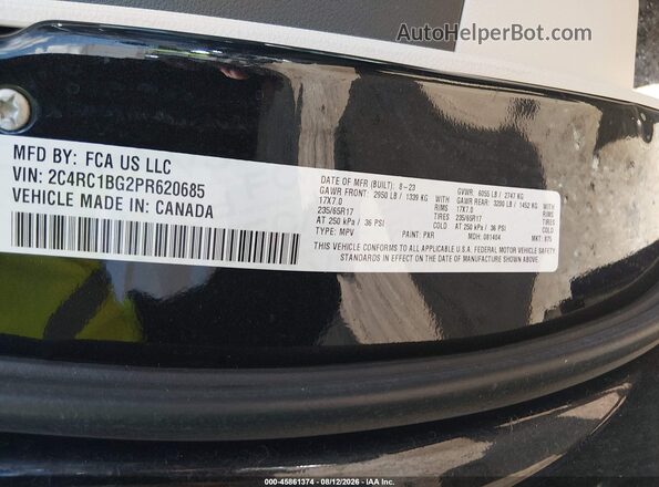 2C4RC1BG2PR620685 2023 CHRYSLER PACIFICA Черный Вид подкапотного пространства