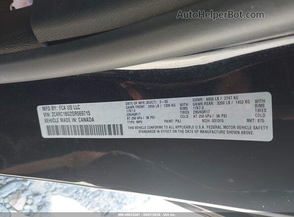 2C4RC1BG2SR569715 2025 CHRYSLER PACIFICA Black Вид підкапотного простору