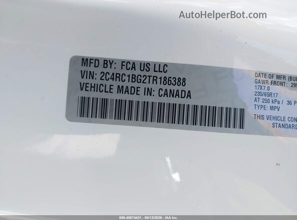 2C4RC1BG2TR186388 2026 CHRYSLER PACIFICA White Engine compartment view
