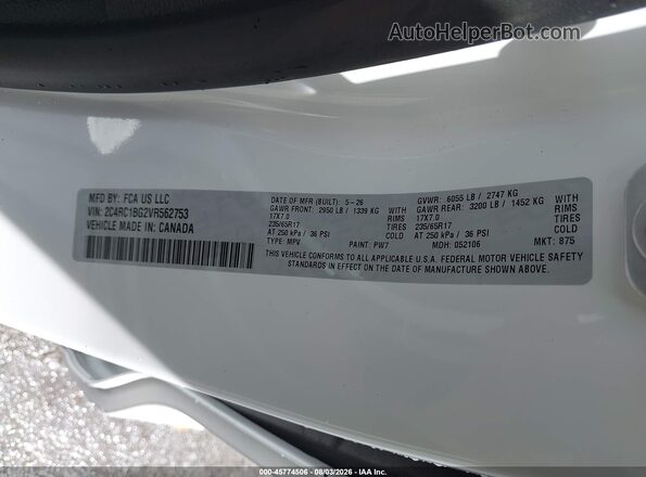 2C4RC1BG2VR562753 2027 CHRYSLER PACIFICA White Вид підкапотного простору