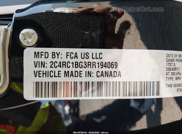 2C4RC1BG3RR194069 2024 CHRYSLER PACIFICA Черный Вид подкапотного пространства