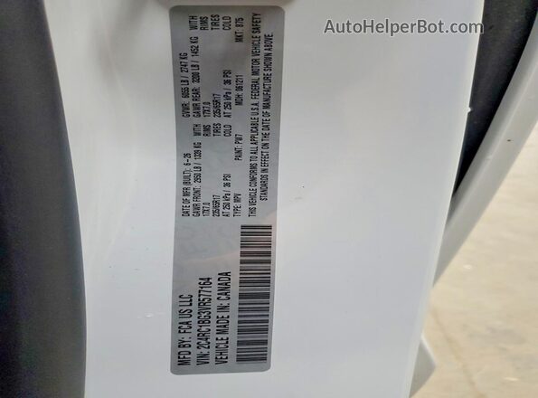 2C4RC1BG3VR577164 2027 CHRYSLER PACIFICA White VIN կոդի պիտակի տեսք