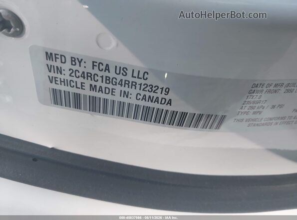 2C4RC1BG4RR123219 2024 CHRYSLER PACIFICA White Engine compartment view