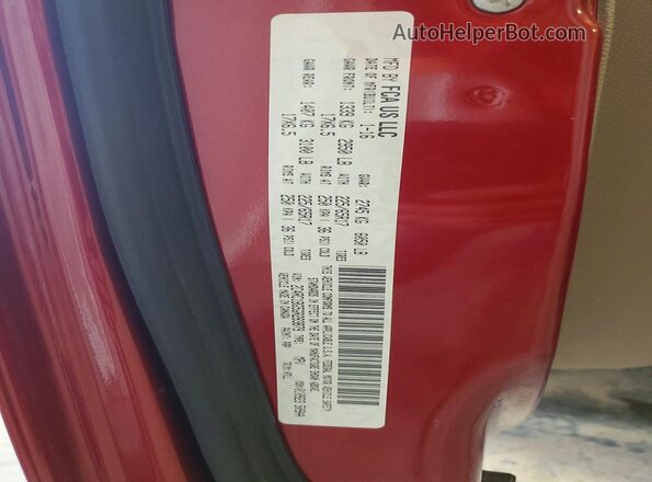 2C4RC1BG5GR283879 2016 CHRYSLER TOWN Maroon Vista de la etiqueta del VIN