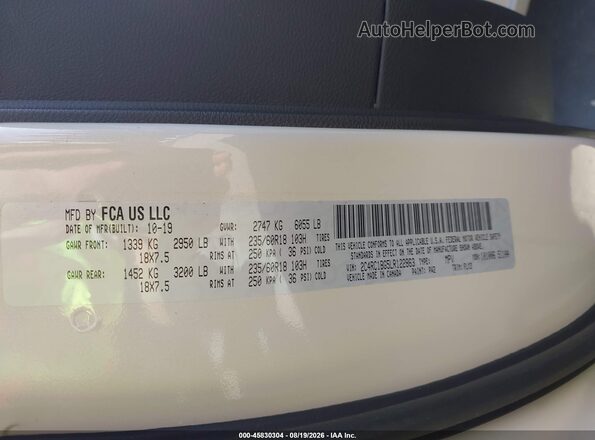 2C4RC1BG5LR122863 2020 CHRYSLER PACIFICA White Вид підкапотного простору