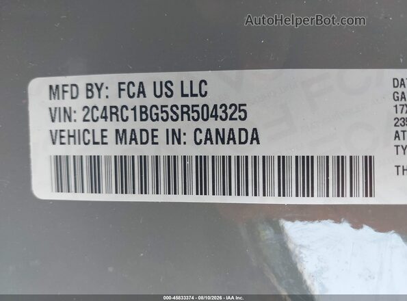 2C4RC1BG5SR504325 2025 CHRYSLER PACIFICA Gray Widok komory silnika