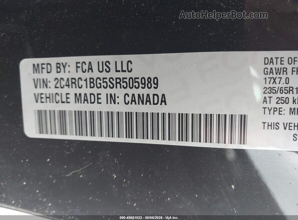 2C4RC1BG5SR505989 2025 CHRYSLER PACIFICA Black Widok komory silnika