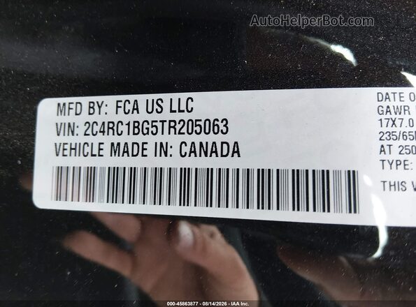 2C4RC1BG5TR205063 2026 CHRYSLER PACIFICA Black Vista del compartimento del motor