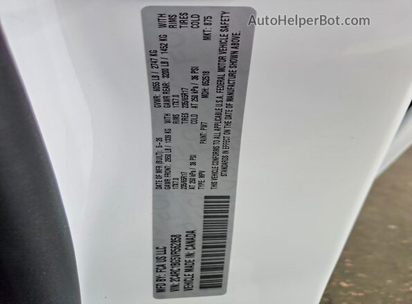 2C4RC1BG5VR562858 2027 CHRYSLER PACIFICA White Widok naklejki z numerem VIN