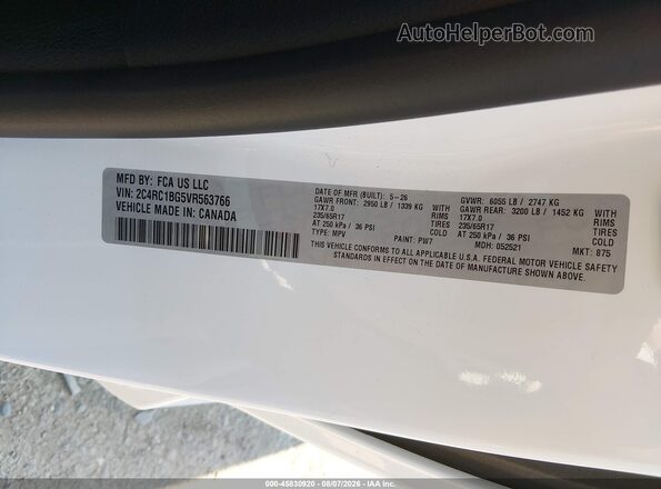 2C4RC1BG5VR563766 2027 CHRYSLER PACIFICA White ძრავის განყოფილების ხედი
