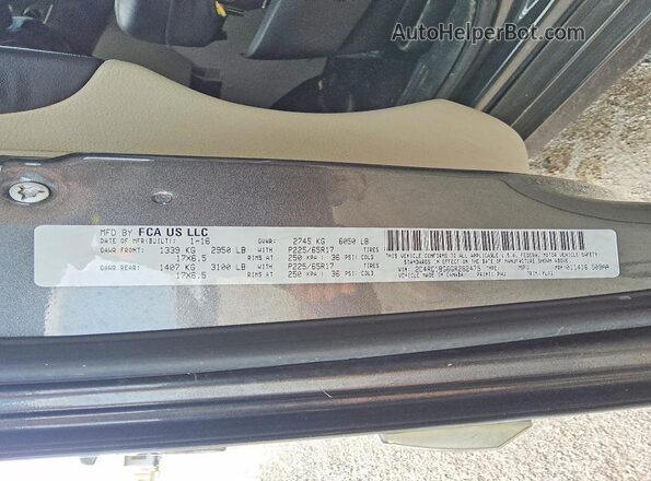 2C4RC1BG6GR282479 2016 CHRYSLER TOWN Угольный Вид наклейки с VIN-кодом