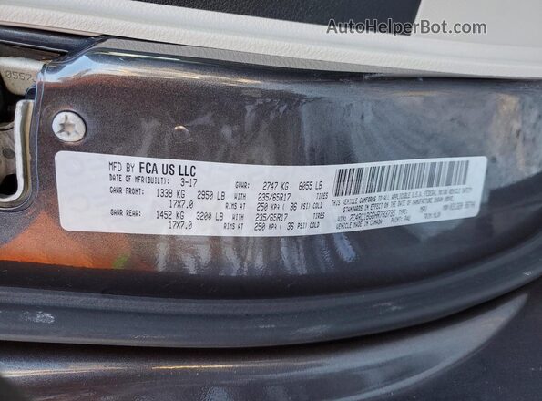 2C4RC1BG6HR733735 2017 CHRYSLER PACIFICA Gray 