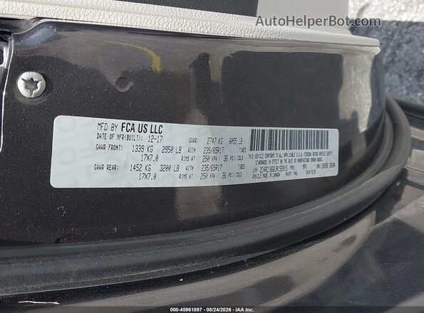 2C4RC1BG6JR152015 2018 CHRYSLER PACIFICA Gray ძრავის განყოფილების ხედი