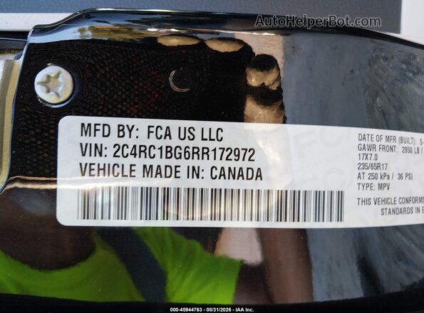 2C4RC1BG6RR172972 2024 CHRYSLER PACIFICA Black Vista del compartimento del motor