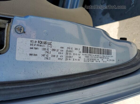 2C4RC1BG7GR239723 2016 CHRYSLER TOWN Blue VIN կոդի պիտակի տեսք