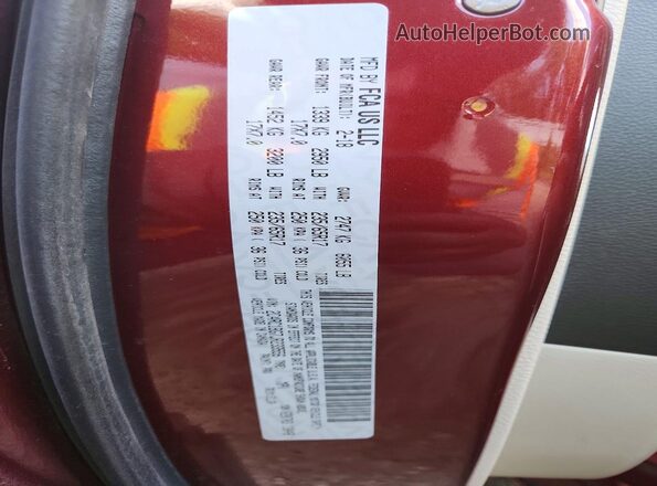 2C4RC1BG7JR233556 2018 CHRYSLER PACIFICA Red Widok naklejki z numerem VIN