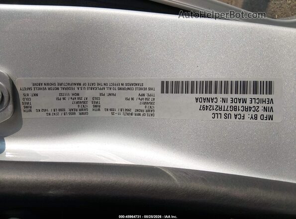 2C4RC1BG7TR212497 2026 CHRYSLER PACIFICA Silver Vista del compartimento del motor