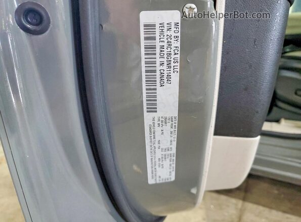 2C4RC1BG8NR114047 2022 CHRYSLER PACIFICA Gray VIN კოდის სტიკერის ხედი