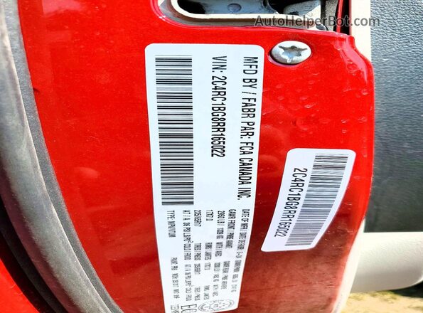 2C4RC1BG8RR165022 2024 CHRYSLER PACIFICA Red VIN կոդի պիտակի տեսք