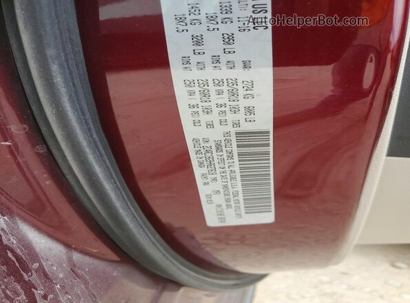 2C4RC1BG9HR627618 2017 CHRYSLER PACIFICA Maroon Vista de la etiqueta del VIN