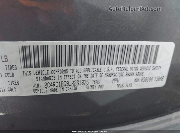2C4RC1BG9JR261875 2018 CHRYSLER PACIFICA Gray Շարժիչի բաժամունքի տեսք