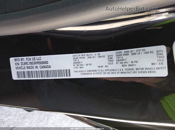 2C4RC1BG9VR568680 2027 CHRYSLER PACIFICA Black ძრავის განყოფილების ხედი