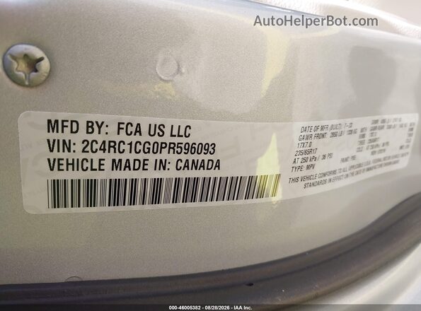 2C4RC1CG0PR596093 2023 CHRYSLER VOYAGER Silver ძრავის განყოფილების ხედი