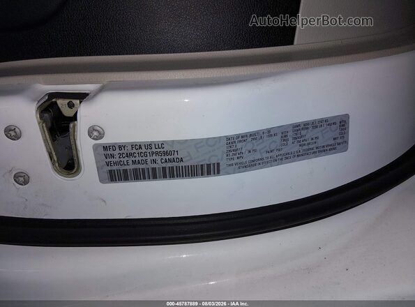 2C4RC1CG1PR596071 2023 CHRYSLER VOYAGER White Вид підкапотного простору