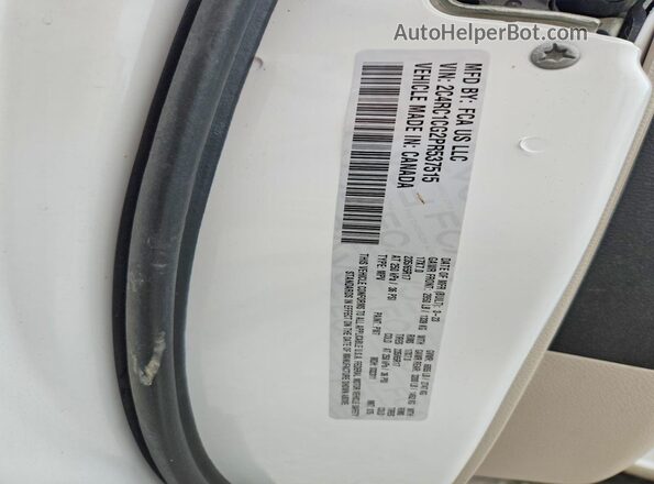 2C4RC1CG2PR537515 2023 CHRYSLER VOYAGER White VIN კოდის სტიკერის ხედი