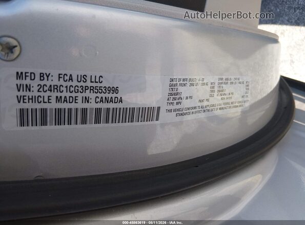 2C4RC1CG3PR553996 2023 CHRYSLER VOYAGER Silver Vista del compartimento del motor