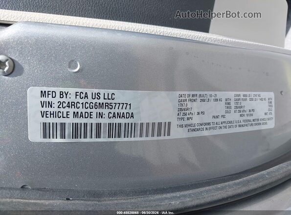 2C4RC1CG6MR577771 2021 CHRYSLER VOYAGER Silver Engine compartment view