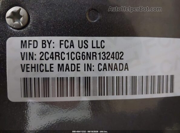 2C4RC1CG6NR132402 2022 CHRYSLER VOYAGER Gray Engine compartment view