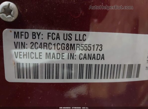 2C4RC1CG8MR555173 2021 CHRYSLER VOYAGER Purple Widok komory silnika