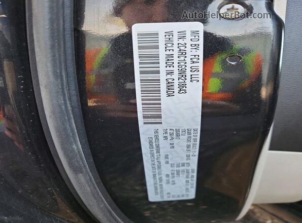 2C4RC1CG9NR218643 2022 CHRYSLER VOYAGER Black Вид наклейки з VIN-кодом