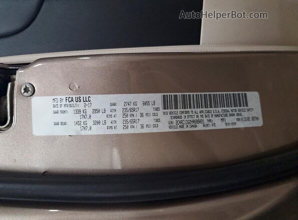 2C4RC1DG2HR689021 2017 CHRYSLER PACIFICA White 