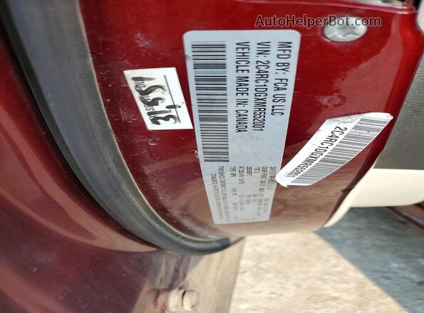 2C4RC1DGXMR552001 2021 CHRYSLER VOYAGER Burgundy Vista de la etiqueta del VIN