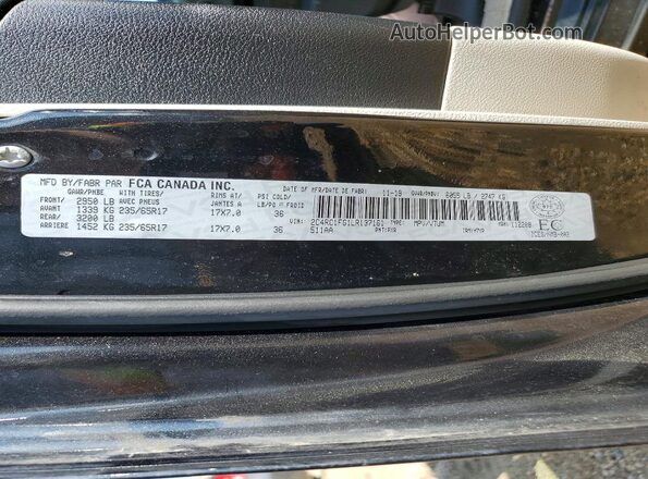 2C4RC1FG1LR137161 2020 CHRYSLER PACIFICA Black Вид наклейки з VIN-кодом