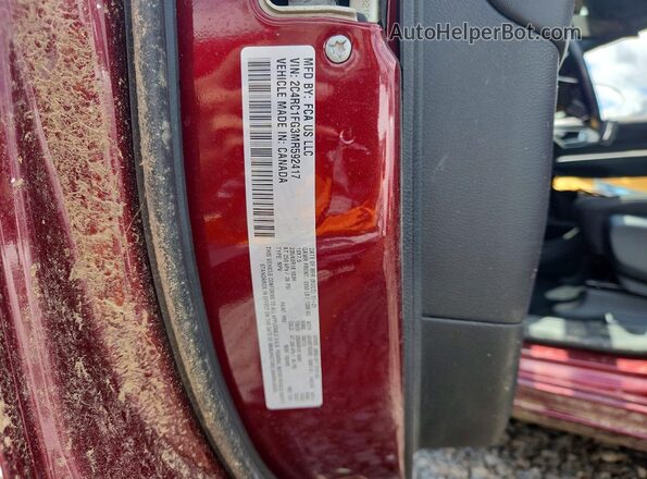 2C4RC1FG3MR592417 2021 CHRYSLER PACIFICA Burgundy VIN კოდის სტიკერის ხედი