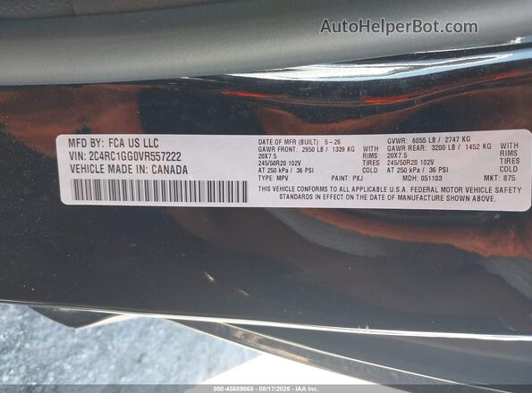 2C4RC1GG0VR557222 2027 CHRYSLER PACIFICA Черный Вид подкапотного пространства