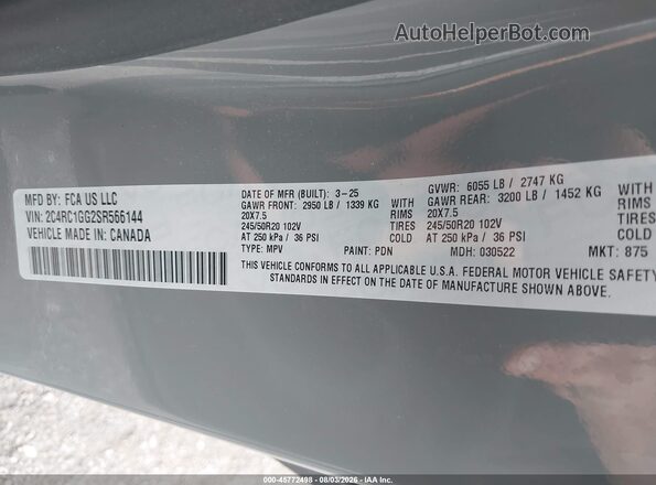 2C4RC1GG2SR566144 2025 CHRYSLER PACIFICA Серый Вид подкапотного пространства