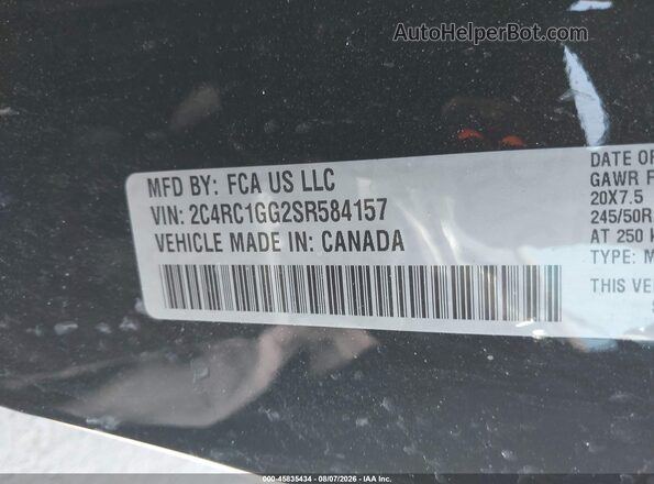 2C4RC1GG2SR584157 2025 CHRYSLER PACIFICA Black Вид підкапотного простору