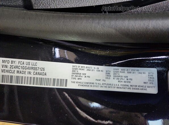 2C4RC1GG4VR557126 2027 CHRYSLER PACIFICA Black Widok naklejki z numerem VIN