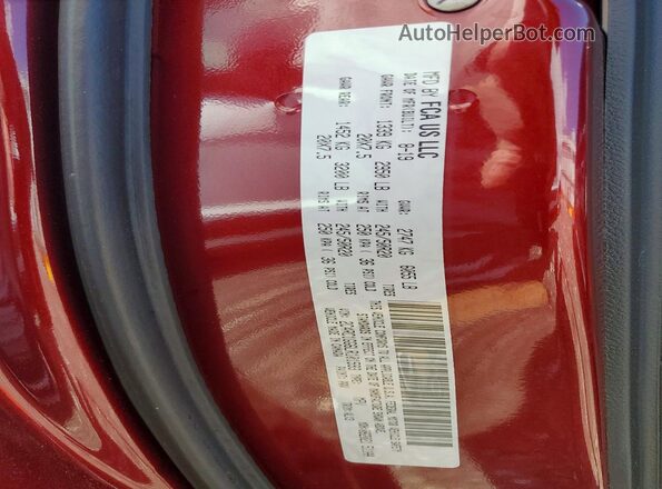 2C4RC1GG6LR101593 2020 CHRYSLER PACIFICA Red Вид наклейки з VIN-кодом