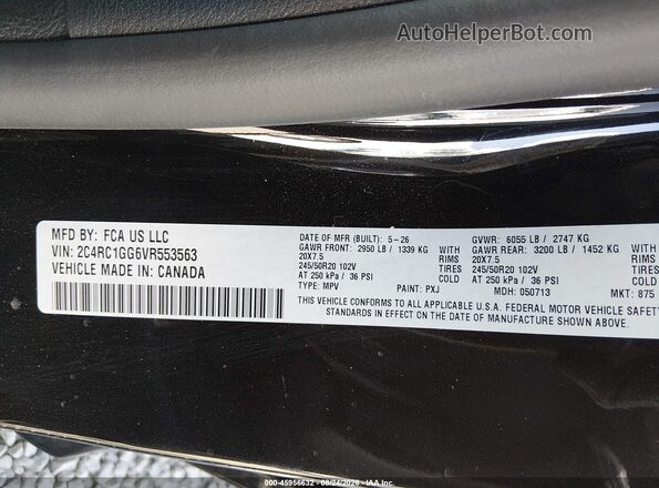 2C4RC1GG6VR553563 2027 CHRYSLER PACIFICA Black Widok komory silnika
