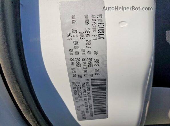 2C4RC1GG7JR334203 2018 CHRYSLER PACIFICA White Widok wnętrza 360 stopni
