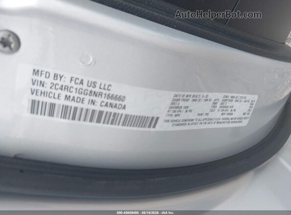 2C4RC1GG8NR166660 2022 CHRYSLER PACIFICA Silver ძრავის განყოფილების ხედი