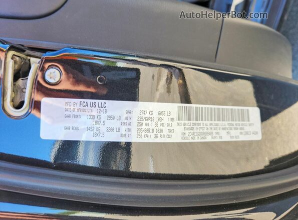 2C4RC1GGXKR605403 2019 CHRYSLER PACIFICA Черный Вид наклейки с VIN-кодом